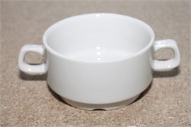 Чашка 360мл Штабелируемая Белая(бульон с 2-мя руч) 20093217